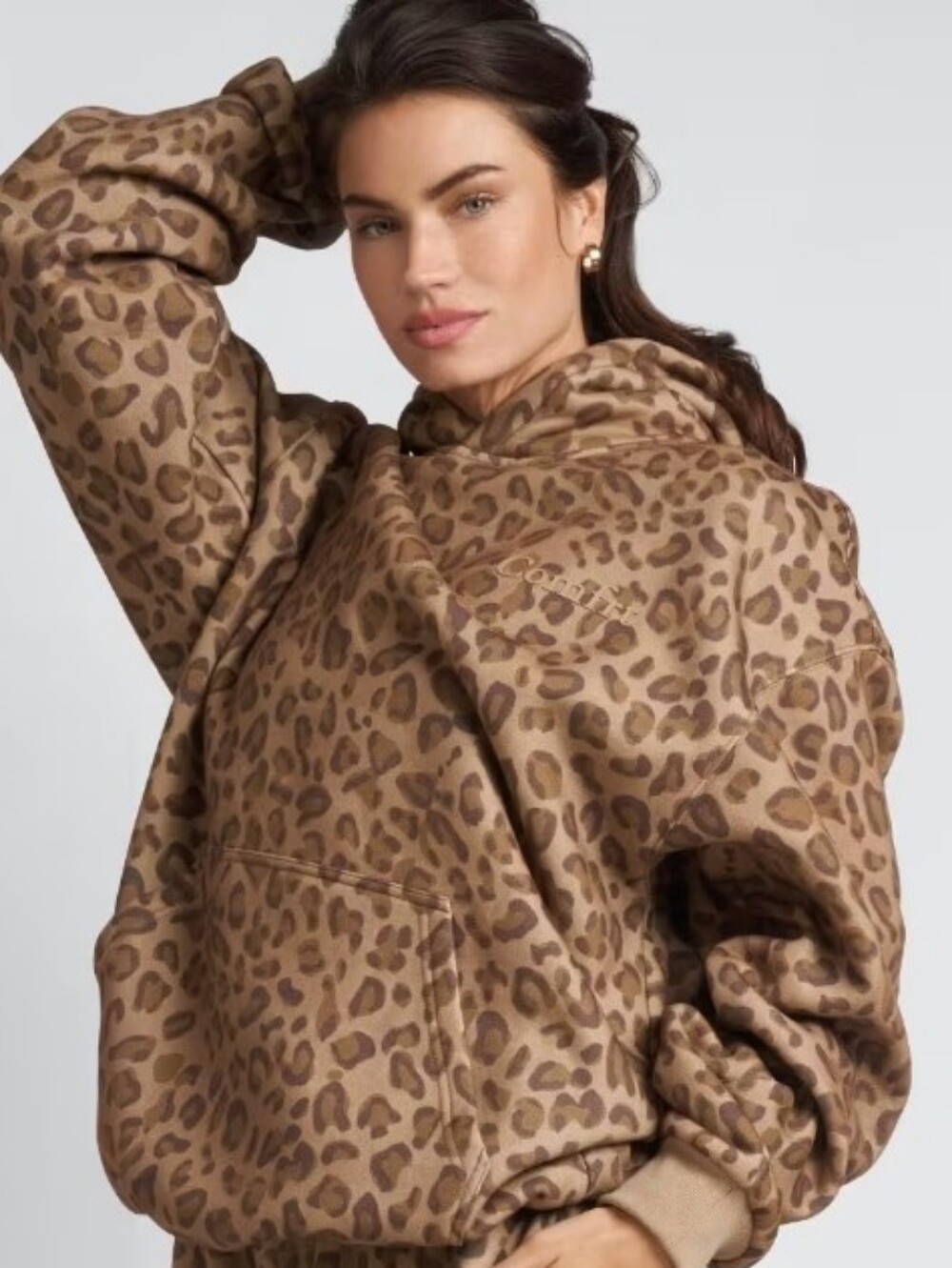 Leopard Print Hoodie - Brown - Picture 2 of 5